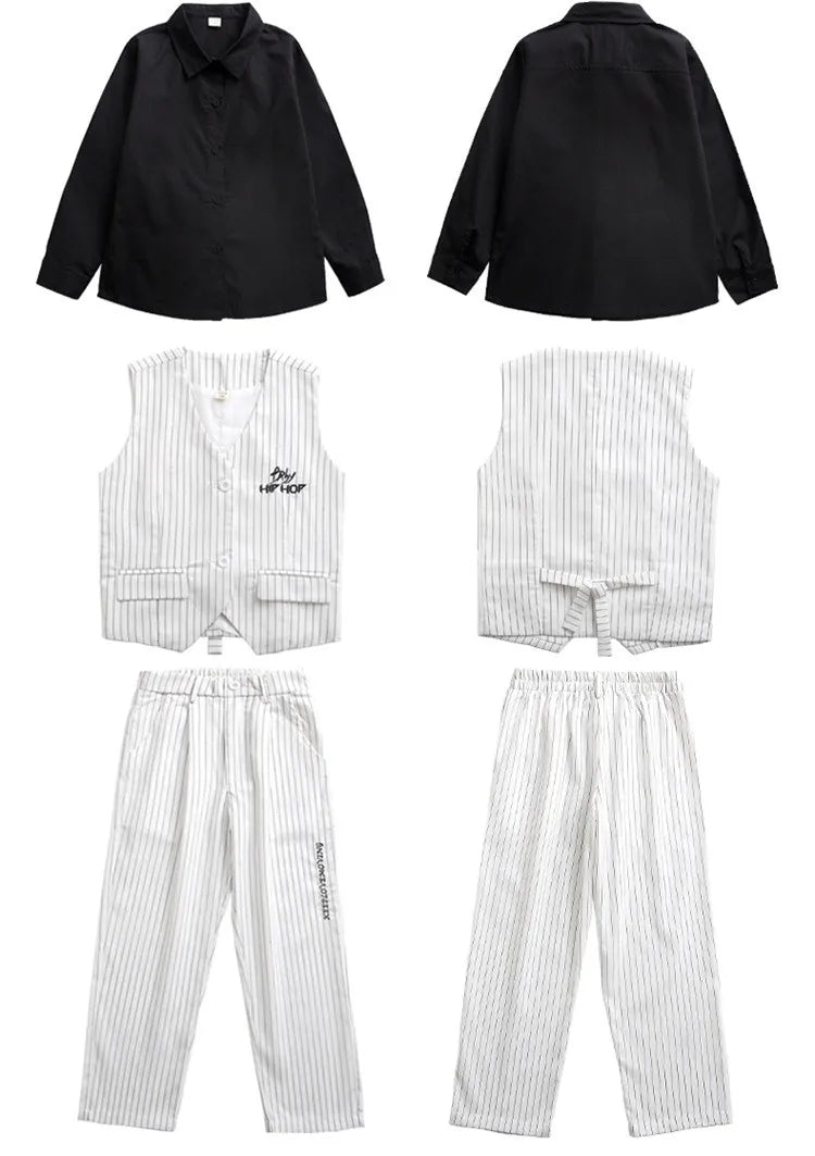 Kids Performance Costume Stage Outfit for Hiphop Dance Clothing Boys Girls Jazz Breaking Streetdance Waistcoats