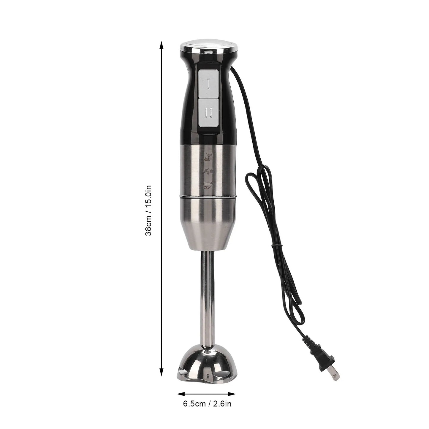 Immersion Hand Blender 400W Electric Handheld Portable Stick Mixer for Effortless Blending Smoothies Shakes Puree Round