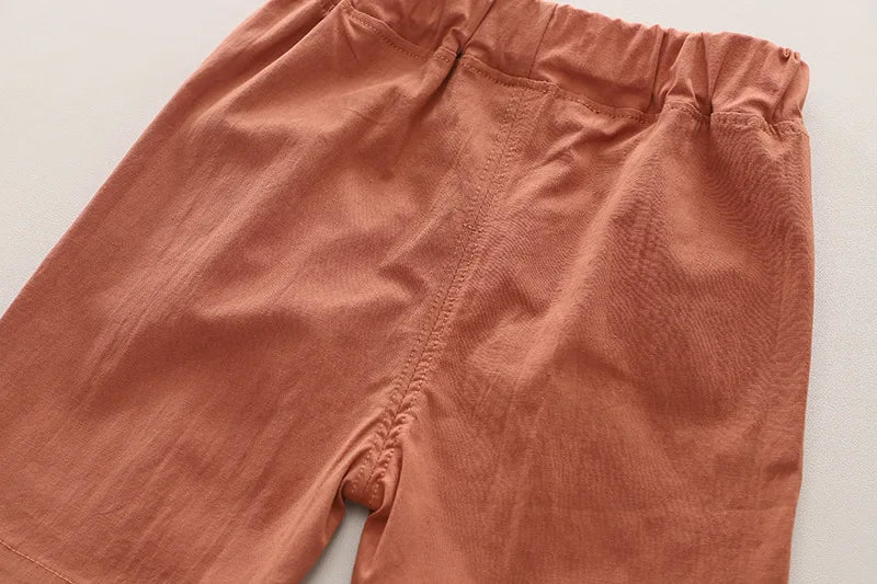 Toddler Summer 1st Birthday Boy Outfit 2024 Korean Style Striped Turn-down Collar Short Sleeve Shirts + Shorts Boys Clothes Sets