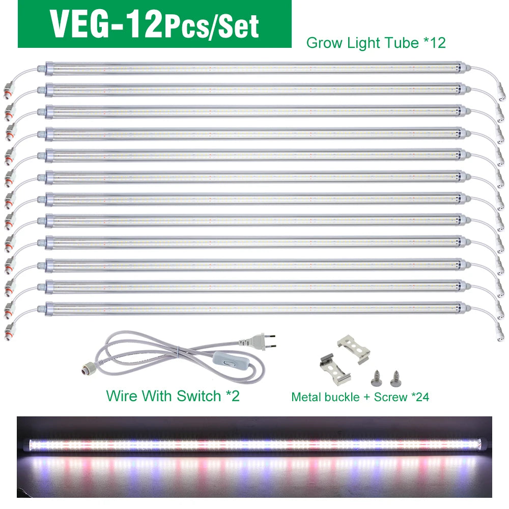 AC85- 265V SMD 2835 Chip T8 Full Spectrum LED Grow Tube Suitable for Plants Fruit Trees Succulents Veg and Bloom LED Grow Light