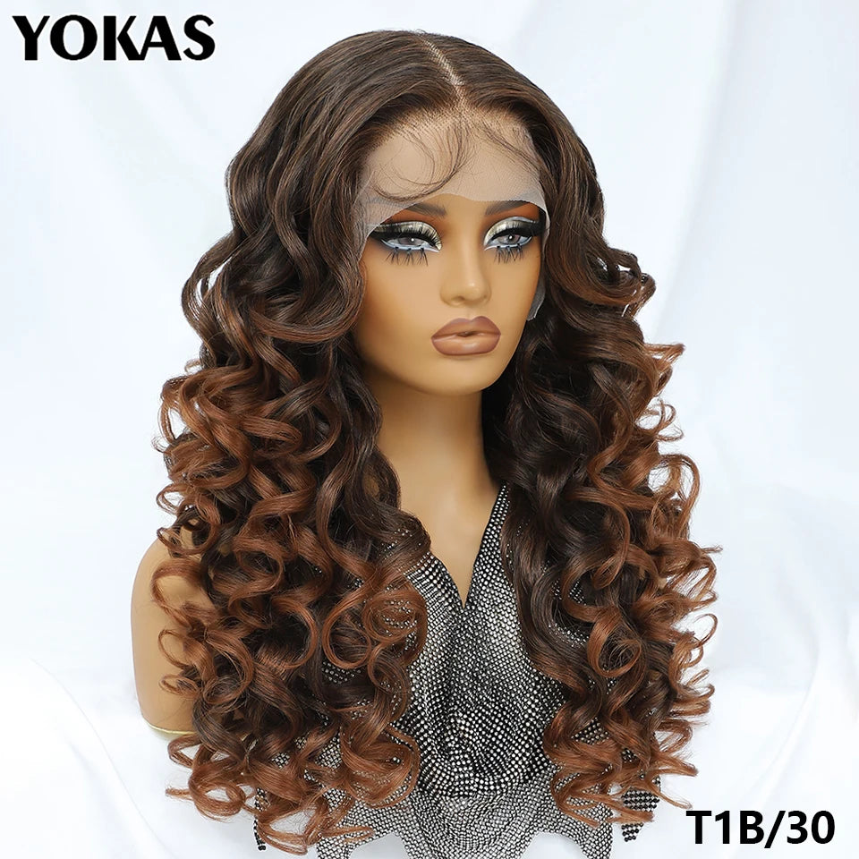 Lace Frontal Wigs 13X6 Synthetic Curly Lace Frontal Wigs With Bangs For Afro Women Pink Blonde Women Wigs With Baby Hair Latisha