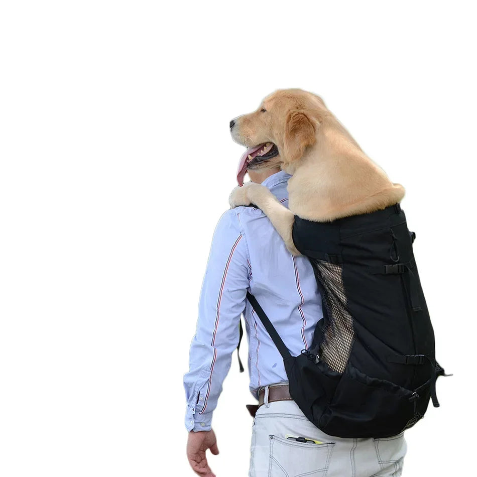 Breathable Large Dog Backpack Carrier - Durable Adjustable Outdoor Hiking Dog Bag Perfect for Large Golden Retriever & Bulldog
