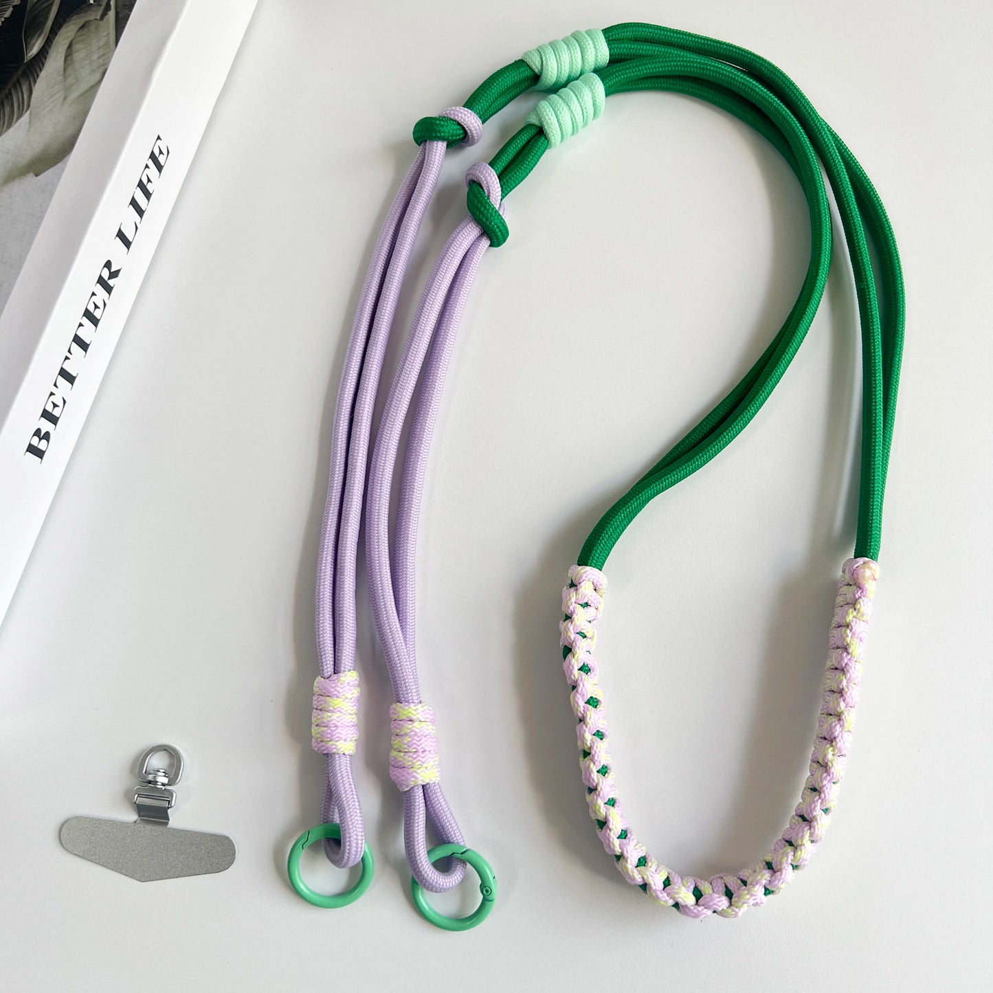 Hand Woven Fried Dough Twists Lanyard Fixed Card Color Contrast Diagonal Shoulder Lanyard Mobile Phone Lanyard Durable Lanyard