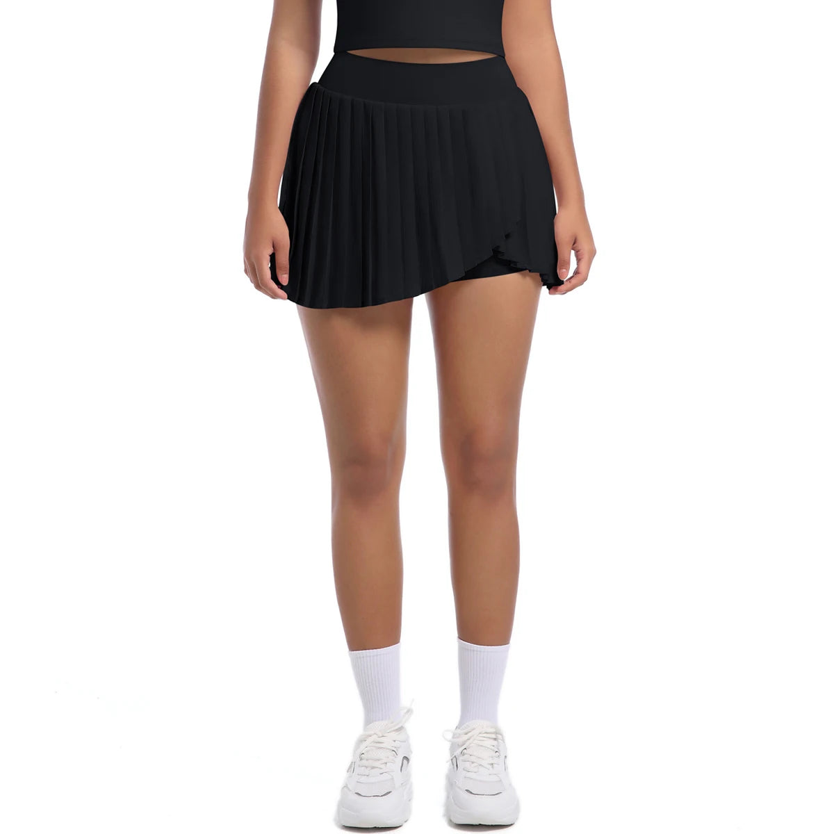 Breathable Pleated Skirt Women Jumpsuit Tennis Skirt Gym Running Yoga Short Skirt With Pockets Pleated Sports Tennis Skirts