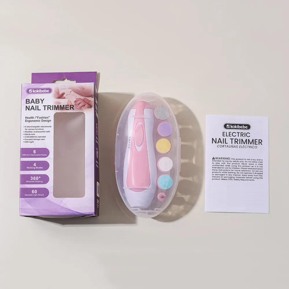 Multifunctional Electric Baby Nail Trimmer with Light Care Nail Baby Nail Clipper Manicure with Storage Box Baby Nail Grinder