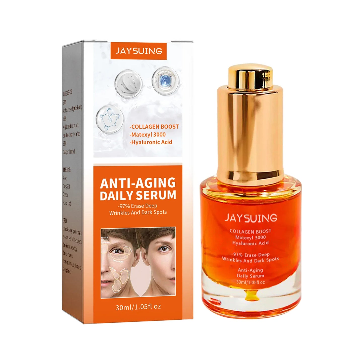 Collagen Wrinkle Remover Face Serum Firming Lift Anti Aging Fade Fine Lines Whitening Brighten Moisturizing Skin Care Cosmetics