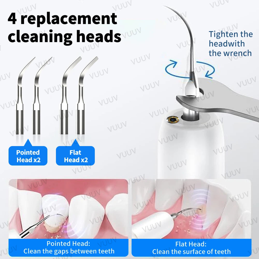 Visible Ultrasonic Dental Scaler Tartar Remover 5 modes with LED Light Household Teeth Cleaning Tools Dental Cleaner Oral Care