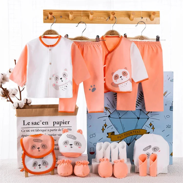 18piece/lot Newborn Baby Clothes For Girls Boys Sets New born Hat Bib 100% Cotton Infant Spring Autumn Soft Boy Clothing
