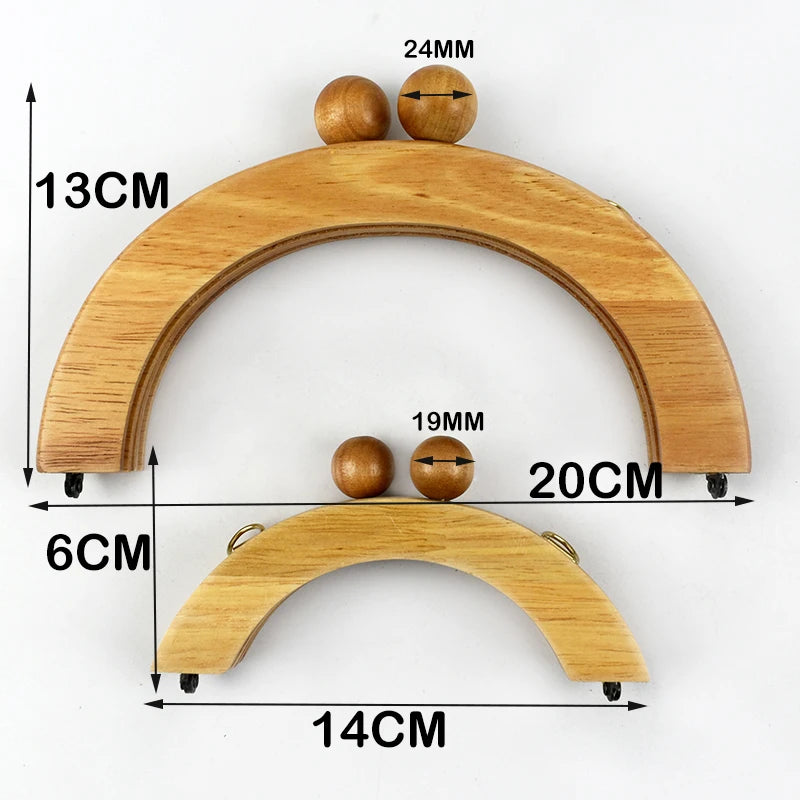 Deepeel Wooden Bag Handle 14/20cm Purse Frames Kiss Clasp for Handbags Wallet DIY Handmade Sewing Brackets Bags Accessories