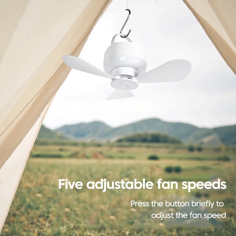 1.5/3M Ceiling Fan With LED Light and Remote Control USB Charging Household Outdoor Camping Tent Student Dormitory Bed Small Fan