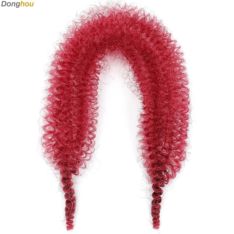 Donghou Ombre Blonde Ginger Afro Twist Hair 350 1B 30 27 613 Bug Colors Springy Twist Braiding Hair for Soft Locs Marley Braids