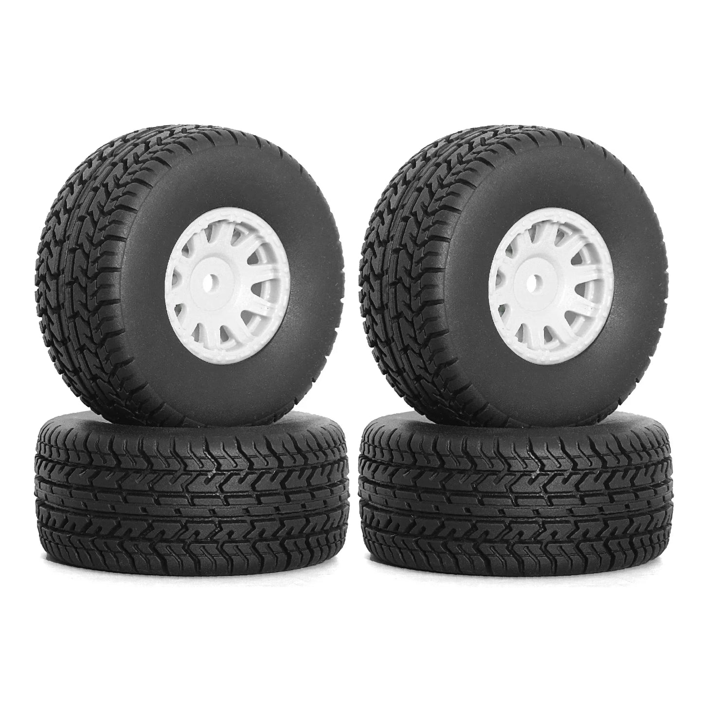 4Pcs 65mm Wheel & Tires Set with 12mm Hex for Arrma 1/14 Mojave Grom Short Course Truck Upgrade Parts