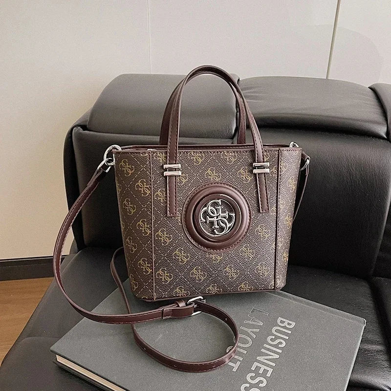 Vintage Leather Diaper Bag For Ladies High-end Simple Fashionable Classic Design Trendy Large Capacity Commuter Backpack