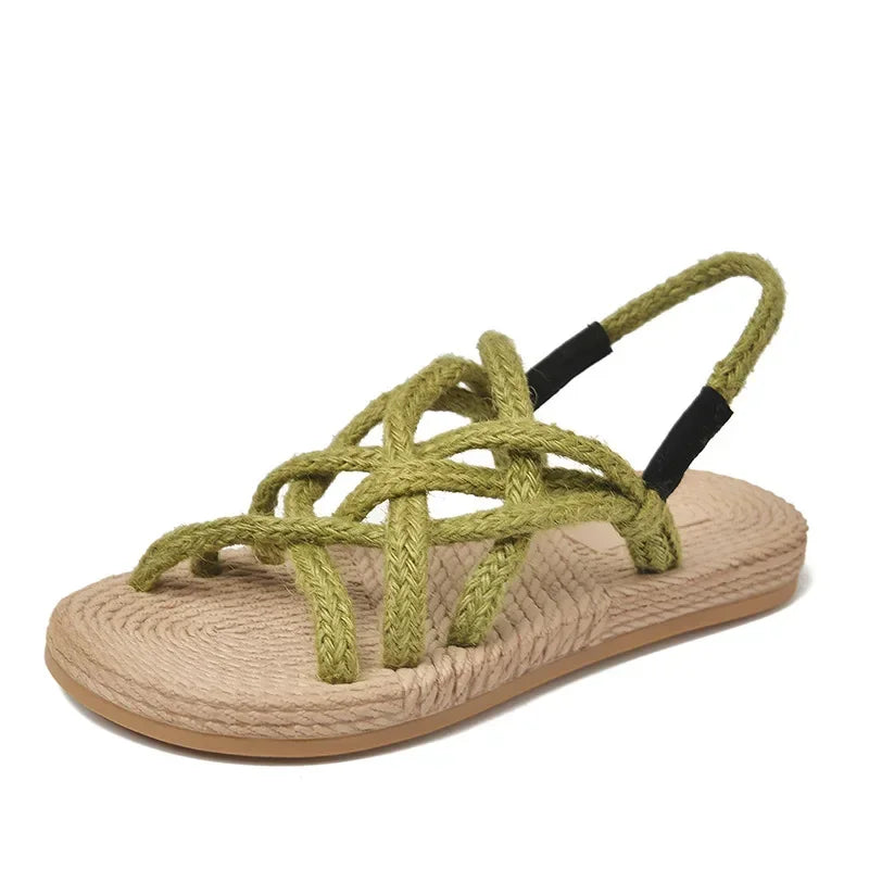 Woman Sandals Shoes Braided Rope with Traditional Casual Style and Simple Creativity Fashion Sandals Women Summer Shoes Zapatos