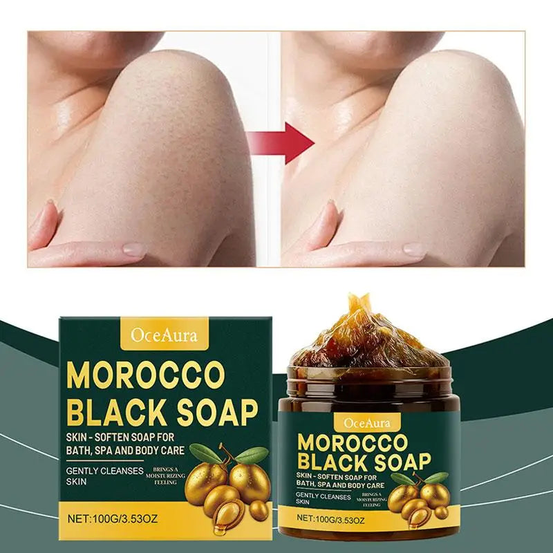 1/2/3pcs Morocco Black Soap Deep Cleaning Remove Dead Skin Cells Gentle Care Body Moisturizing Brighten Skin Smoothing Soap 100g