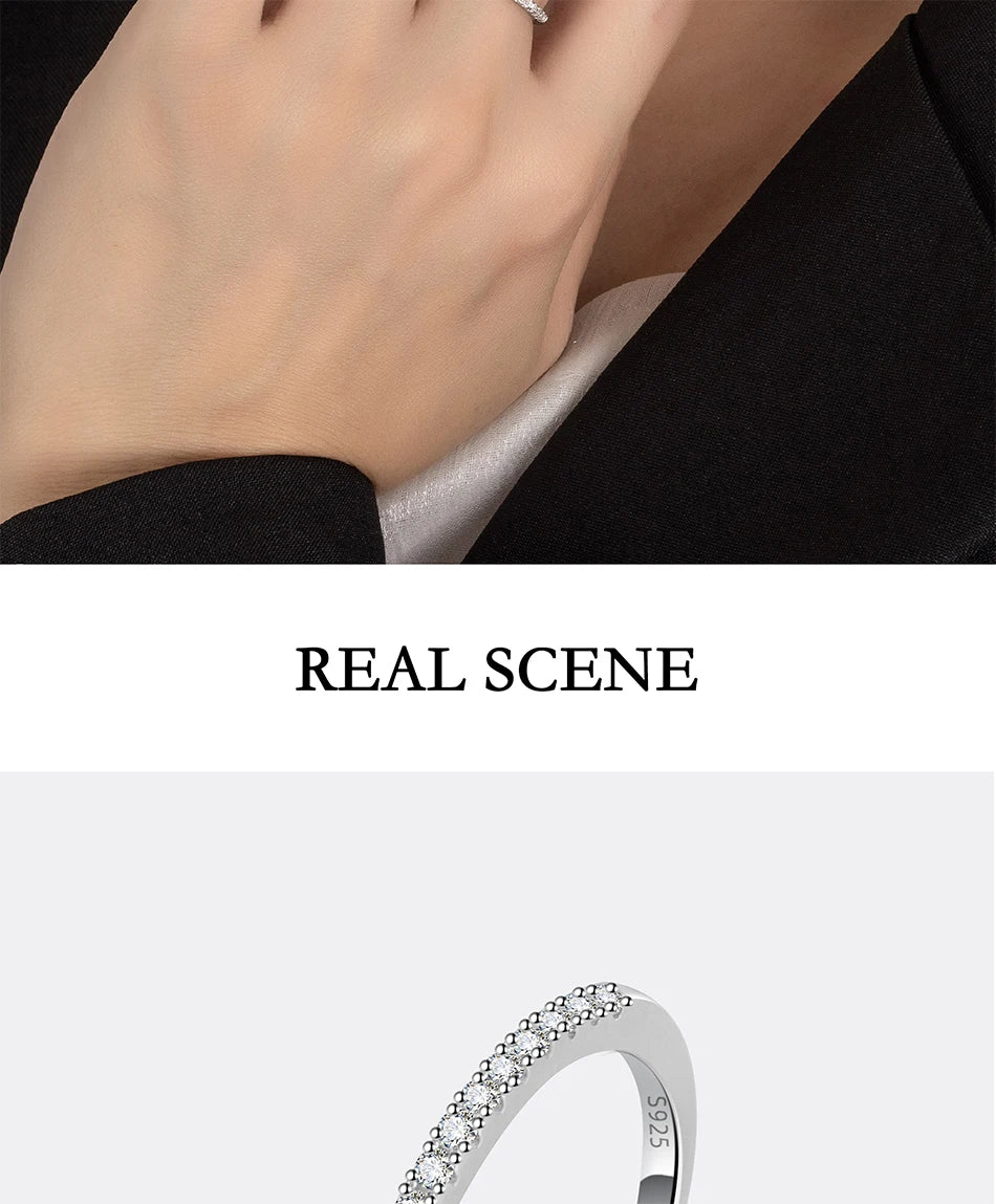 PERFANY GRA Certified Moissanite Ring for Women S925 Pure Silver Classic Eternal Laboratory Diamond Wedding Fashion Jewelry