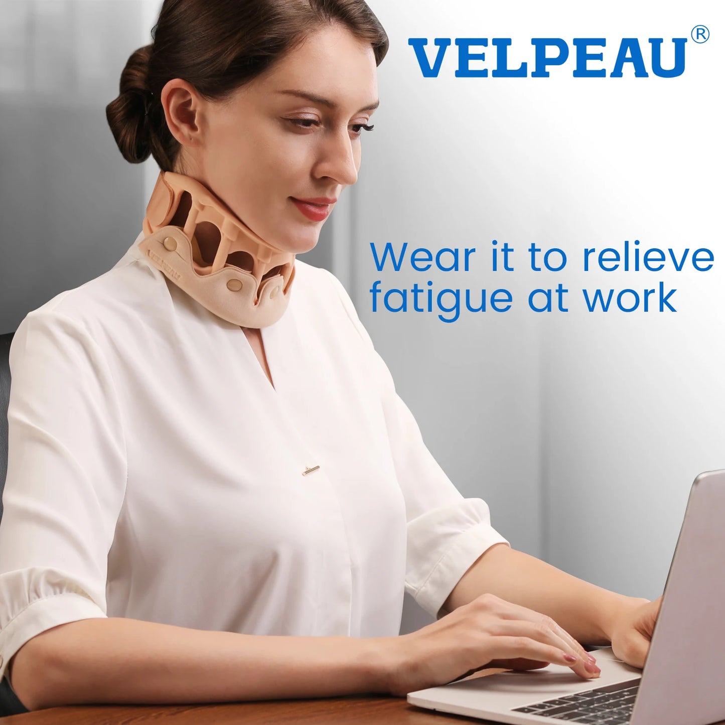 VELPEAU Silicone Neck Brace, Neck Support for Spine Pressure and Posture Correction, Cervical Collar Breathable & Waterproof