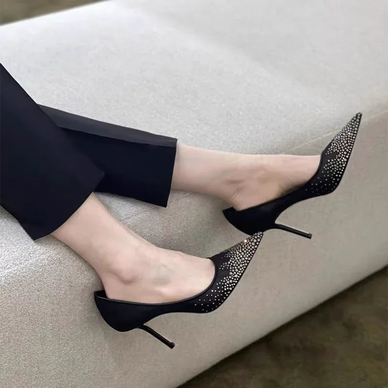2026 European and American Women's New Mesh Pointed High Heels Shallow Mouth Sexy Fashion Shoes