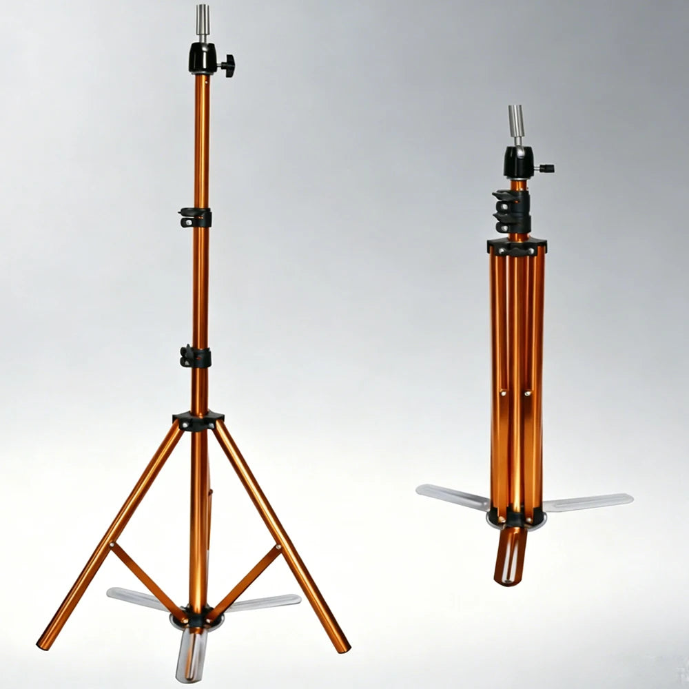 1.6m High Tripod Canvas Head Stand Training Mannequin Stand Wig Holder Adjustable Plastic Material Hair Accessory Tools