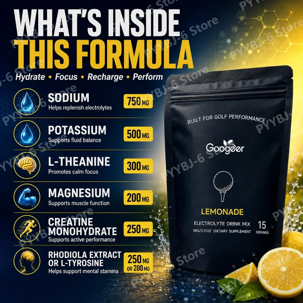 Lemonade Electrolyte Powder Hydration Supplement with Magnesium Potassium Sodium Vitamin B6 B12 Focus Support 15 Servings