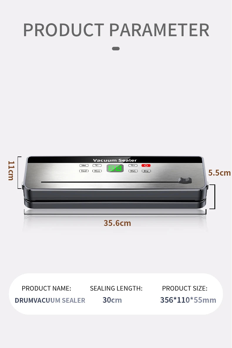 Wireless Portable Vacuum Sealing Machine for Food With Sealing Countdown Display Multi-Pack Vacuum Touch Waterproof Buttons 828