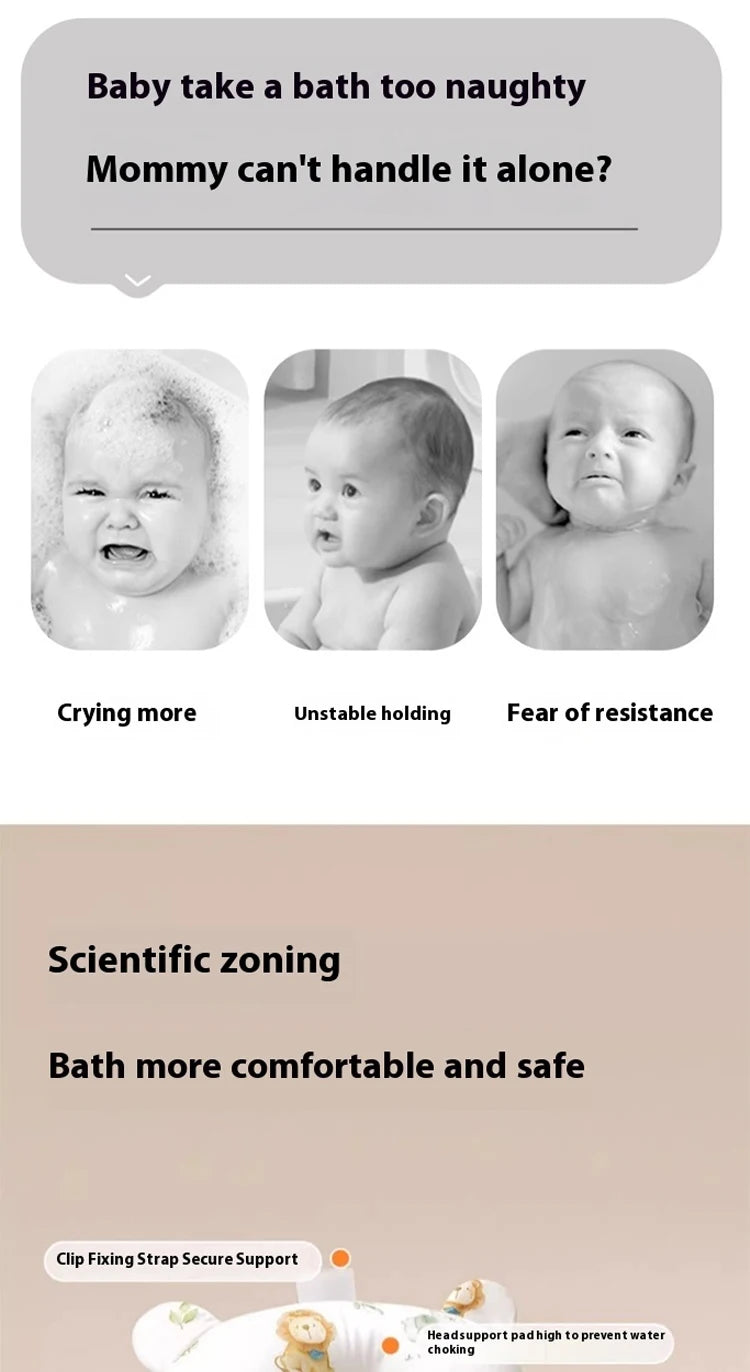 Portable Baby Bathtub Pad Ajustable Bath Tub Shower Cushion Newborn Support Seat Mat Foldable Baby Bath Seat Floating Water Pad