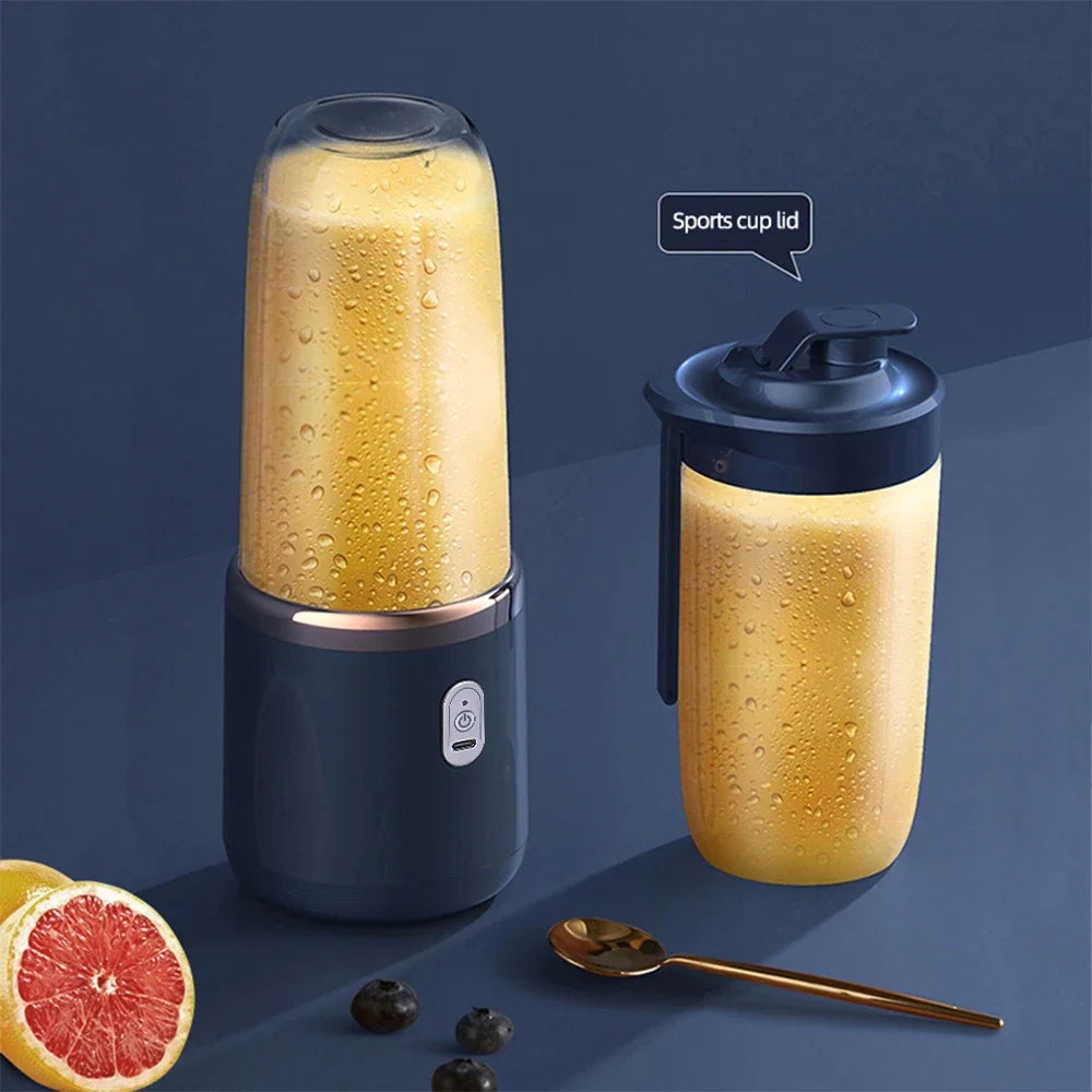 400ML Portable Electric Juicer 2 Cup Home Mini Multifunctional Wireless Blender USB Rechargeable Small Juice Cup Mixer Machine