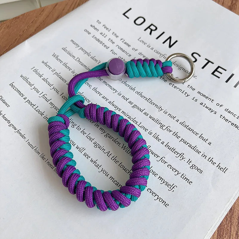 Short Mobile Phone Lanyard Anti-Loss Wrist Strap Hand-Woven Keychain Car Pendant Bag Pendant Wristband