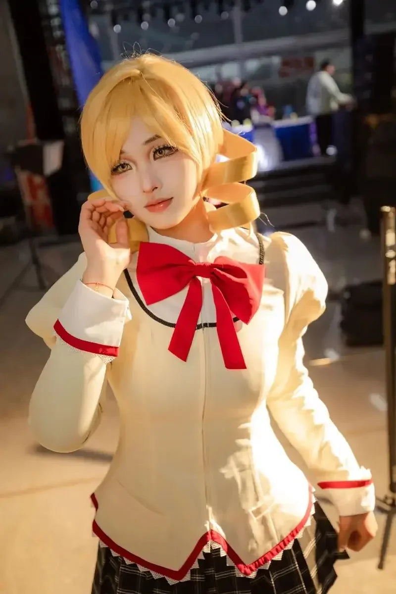 Halloween  Cosplay Costume Anime Madoka Magica Girl Outfit Halloween Party Dress School Uniform Roleplay