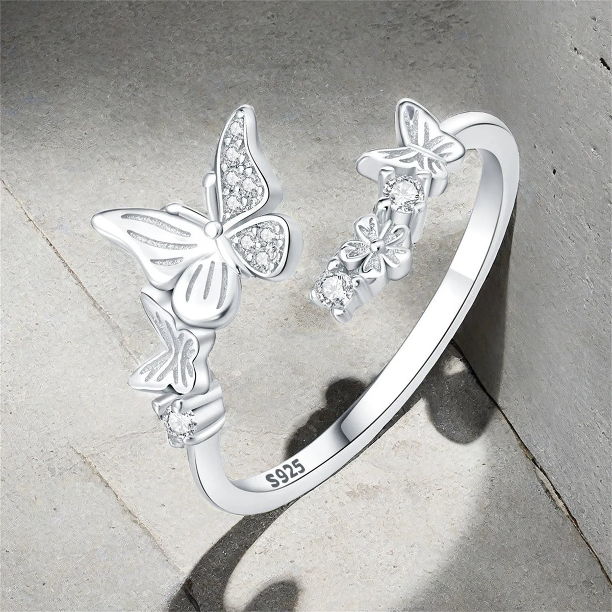 Original 925 Sterling Silver Zircon Bone Balloon Dog Adjustable Open Ring Fine Jewelry Luxury Gift for Women Birthday Party 2026