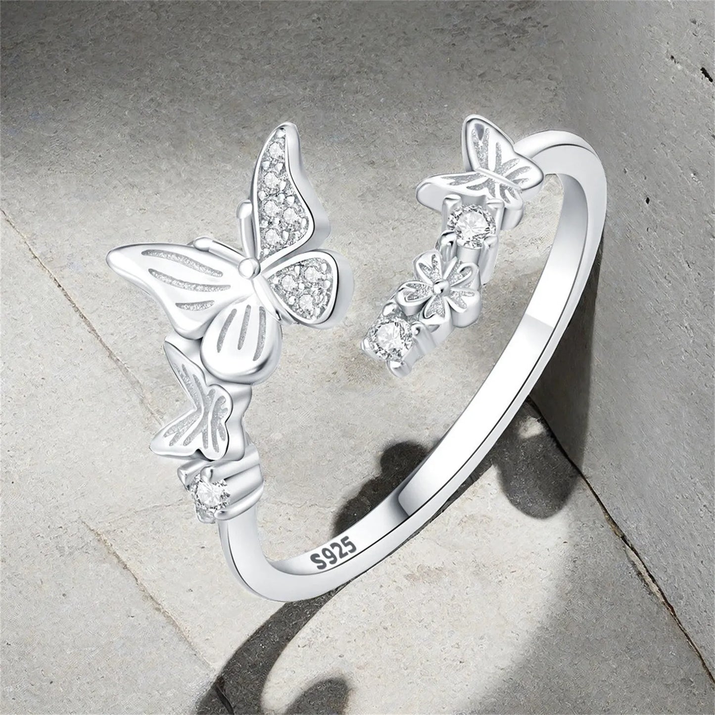 Original 925 Sterling Silver Zircon Bone Balloon Dog Adjustable Open Ring Fine Jewelry Luxury Gift for Women Birthday Party 2026
