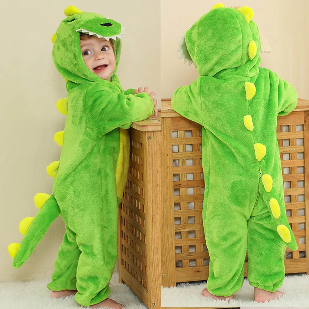 Autumn Winter Cartoon Style Winter Long Sleeve Baby Boys Girls Rompers Toddler Kids Playsuit Jumpsuits Baby Clothes Child Onesie