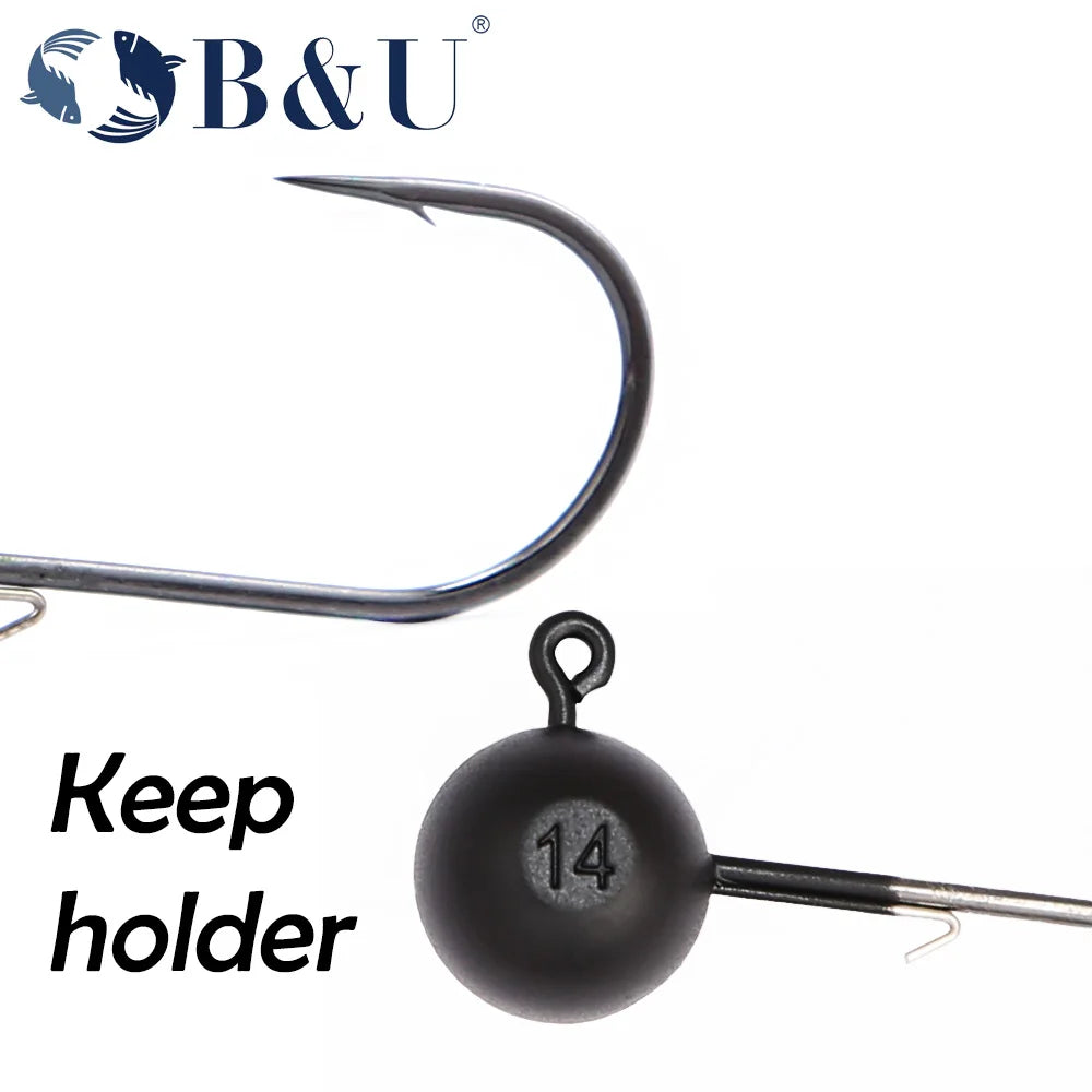 B&U Tungsten Jig Head Fishing Hook Barbed Fishhook Fishing Tackle Accessories Kit Pesca Pike Bass Swimbait Fishhooks