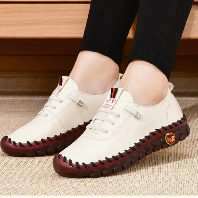 2025 Women Sneakers Platform Shoes Leather Patchwork Casual Sport Shoes Ladies Outdoor Running Vulcanized Shoes Zapatillas Mujer