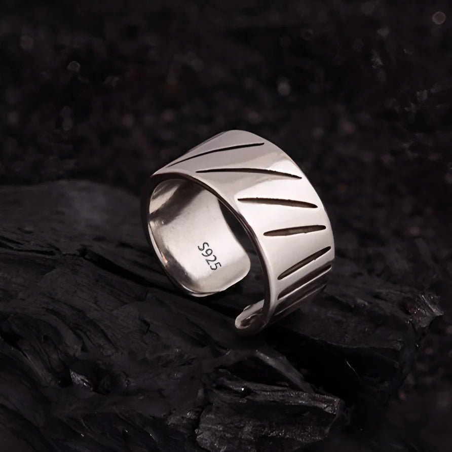 VENTFILLE 925 Sterling Silver Geometric Line Cross Wrap Open Ring For Women Gift Irregular Punk Adjustable Jewelry Dropshipping