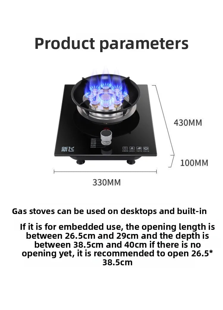 Frestec Single Burner Gas Stove for Natural Gas LPG Home Use High Power Desktop Built in Stove WWW