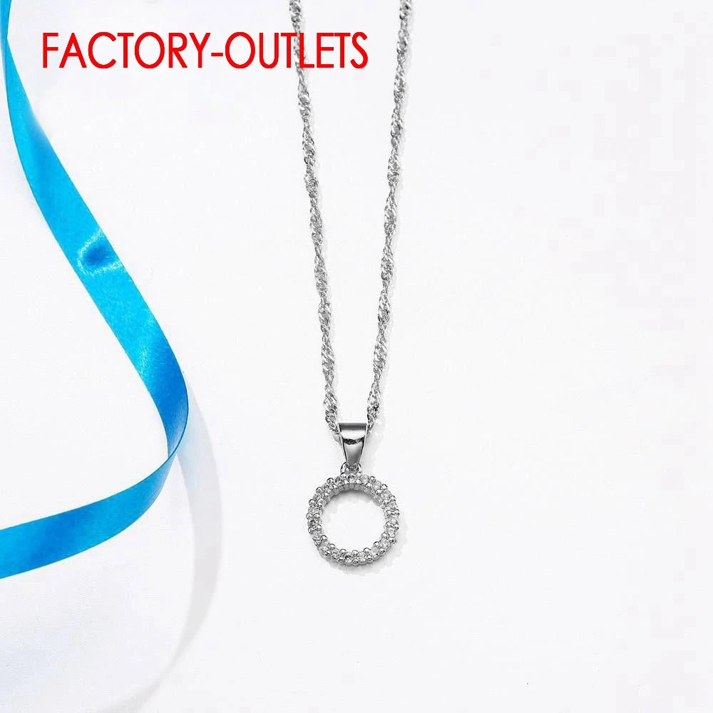 Genuine 925 Sterling Silver Bridal Jewelry Sets Beads Cubic Zirconia Necklaces Hoop Earrings Women Girls Engagement Anniversary