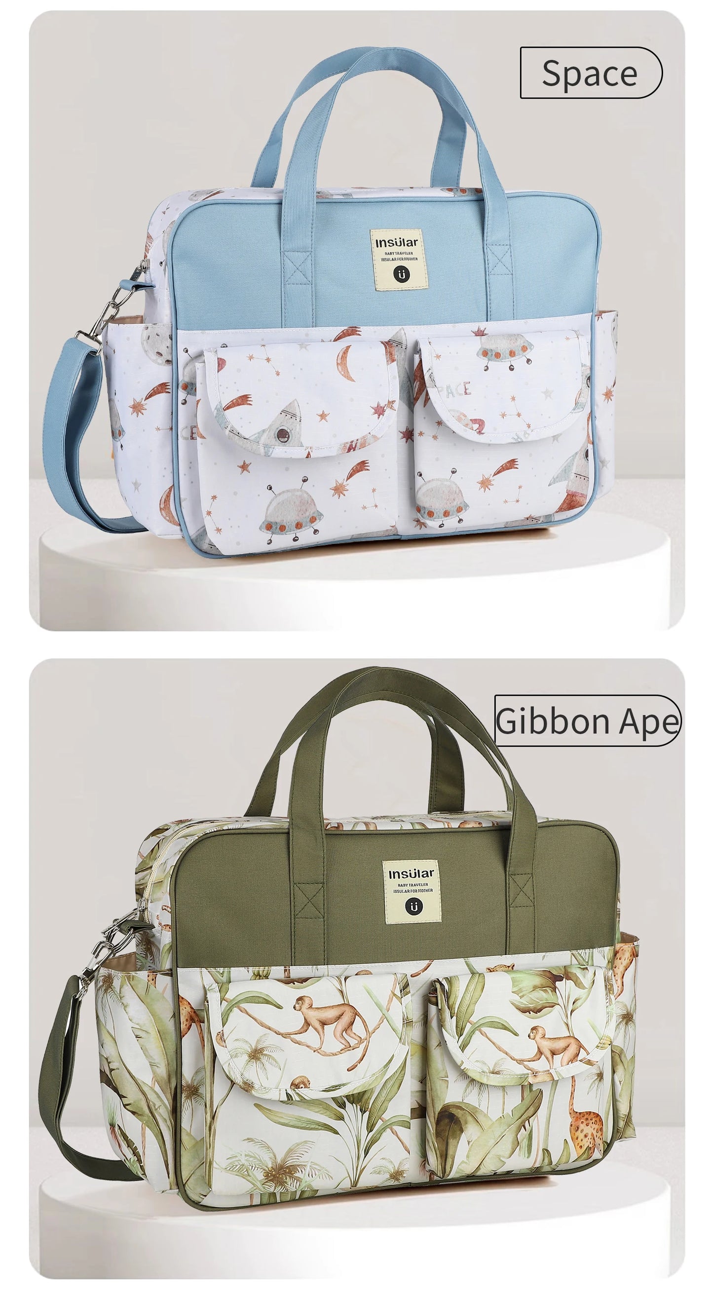 OutdoorsCartoon Waterproof Tote Fashion Mommy Bags Oxford Fabric Travel Women Handbag Shoulder Bag Large Capacity Diaper Bag