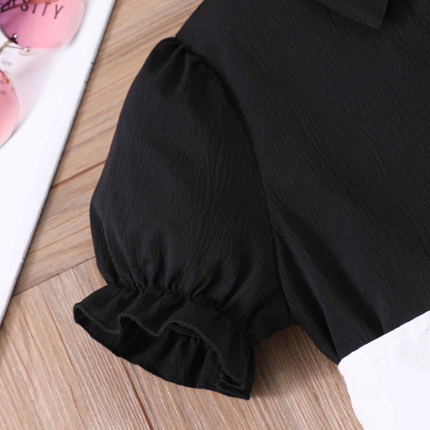 Teen Girl Dress Summer Black Retro Short Sleeve Children Dresses Fashion Girl Costume Party Big KIds Outfit 7 8 9 10 11 12Yrs