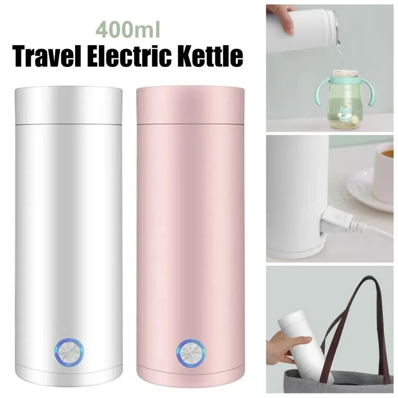 Portable Electric Kettles Cup 400ml 220V Tea Coffee Milk Electric Kettle Travel Boil Water Keep Warm Kitchen Appliances Thermo