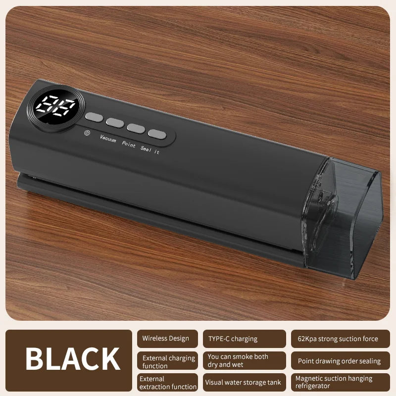 Multifunctional portable wireless vacuum sealer powerful suction Automatic food sealing machine USB Rechargeable Food Bag Sealer