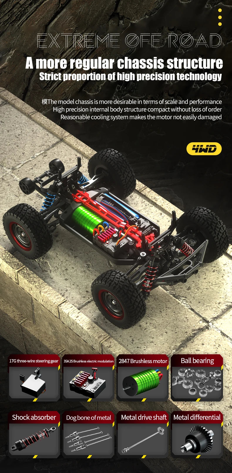 1/14 Q130 RC Car Desert  4WD Off-road Truck 2.4G High Speed Car Racing Drift Remote ControlVehicle Toys For Boys Children
