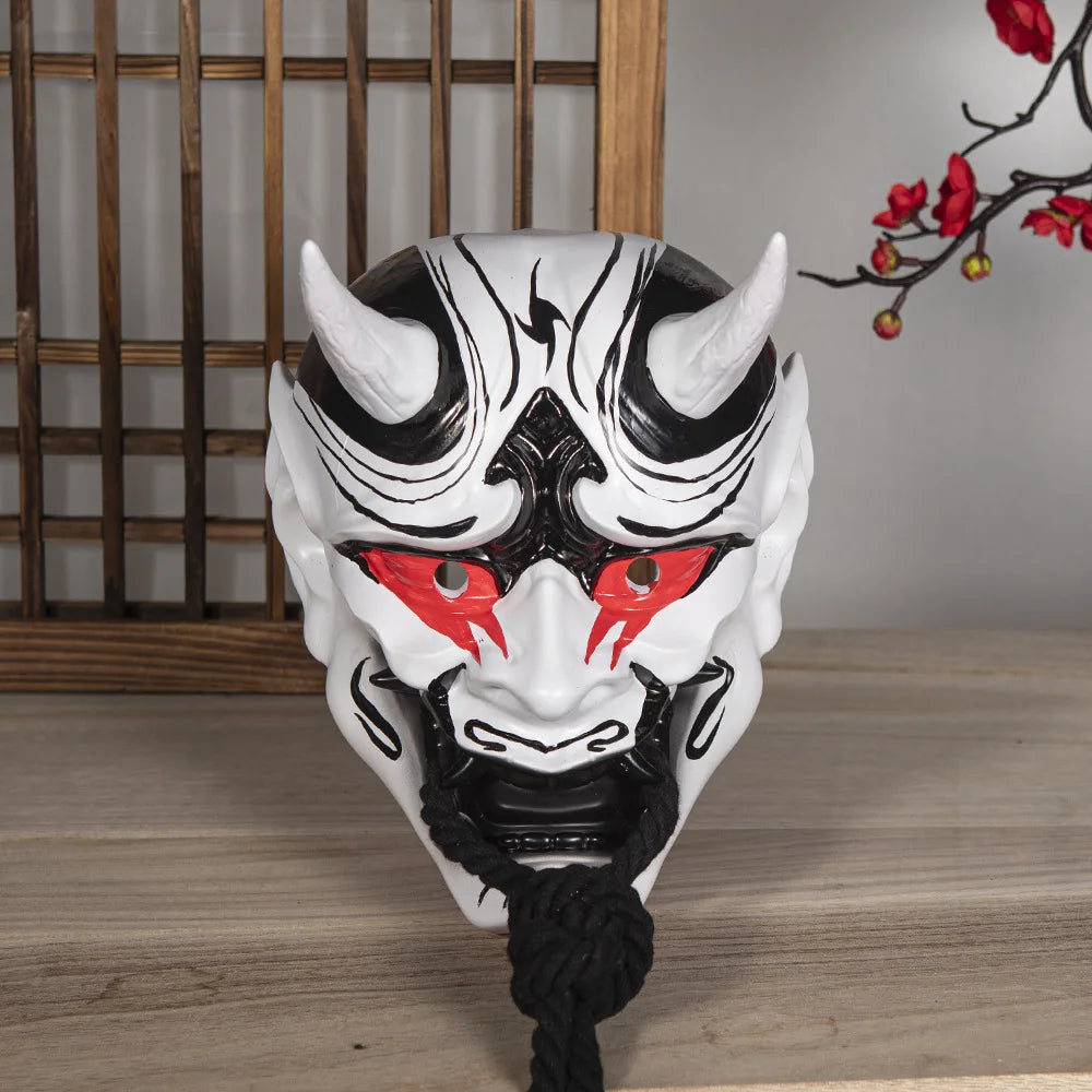 Halloween Prajna Mask Horror Mask Cosplay Costumes Japanese Demon Ghost Mask Party Carnival Comic-Con Masquerade Props Gift