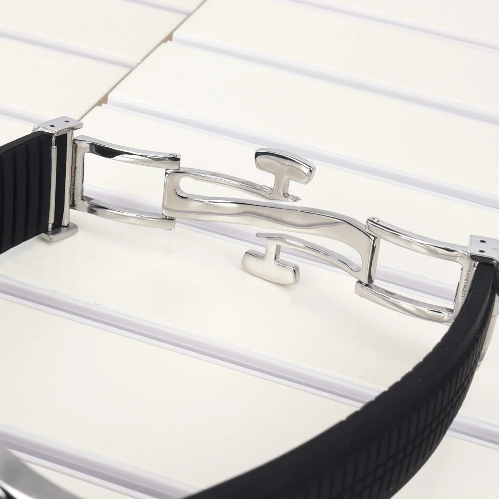 42mm Silver NH35 Watch Case Polished Brushed Black strap SapphireGlass For Nautilus AQUANAUT Cases Part NH35 NH36 NH38 32mm Dial