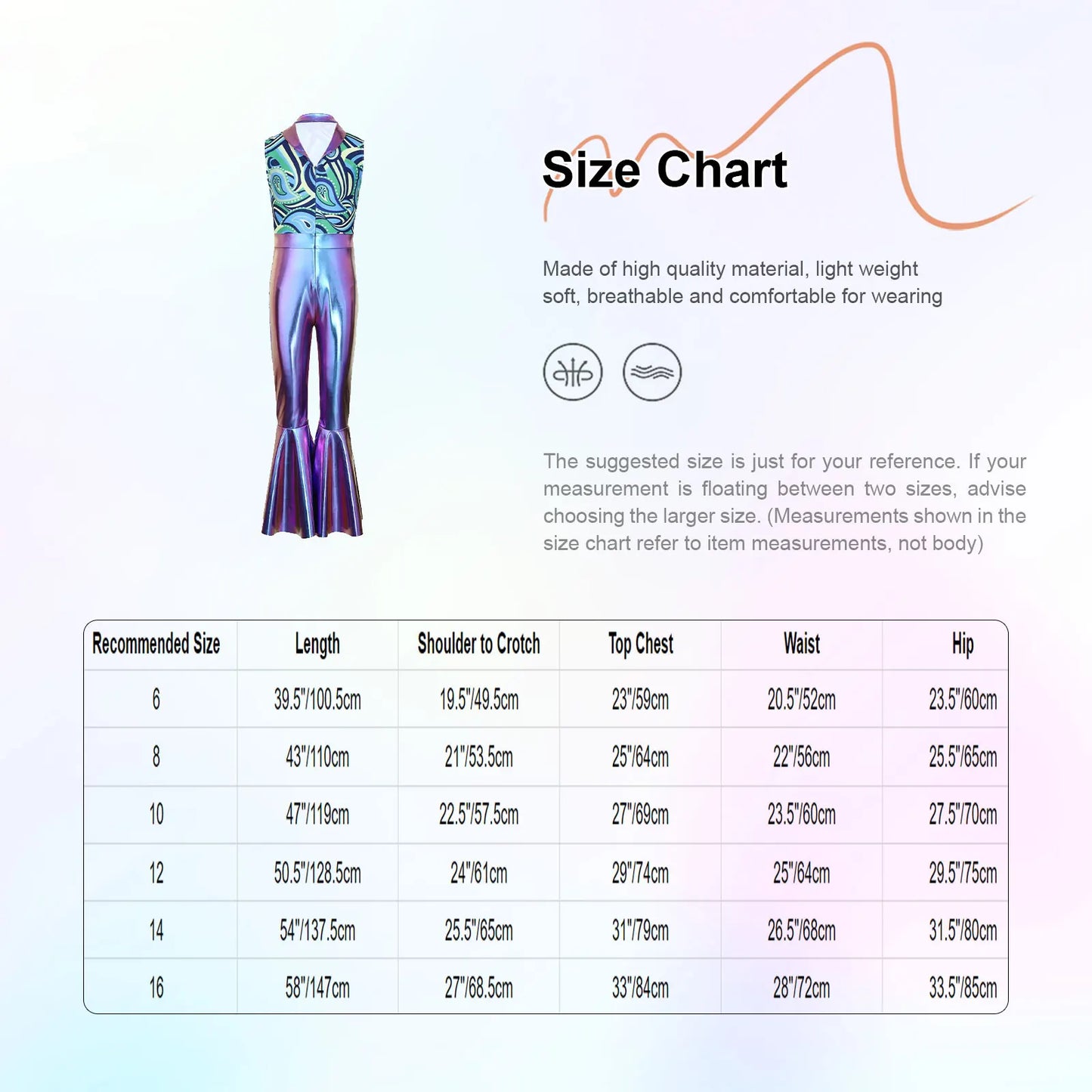 Children Boys 70-80s Disco Hippie Cowboy Costume Metallic Shiny Zipper Bell-bottom Jumpsuit for Halloween Carnival Cosplay Party