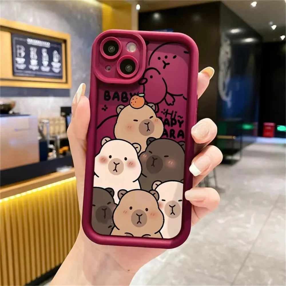 Cute Capybara Phone Case For Xiaomi Redmi Note 14 13 12s 12 11 10 9s 9 8 7 A5 Pro Plus 4G 5G Soft TPU Back Cover