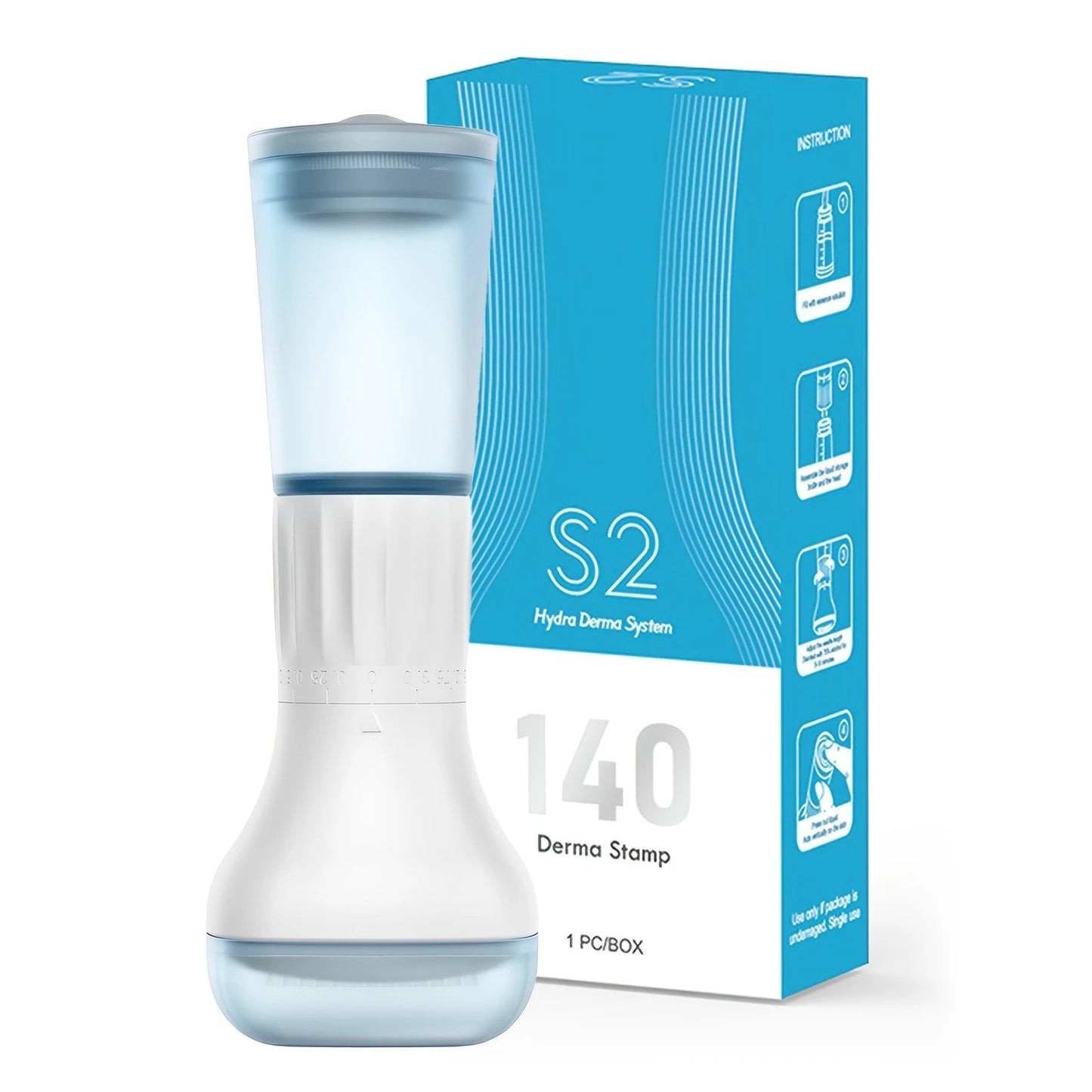 S2-140 Microneedle Scalp Serum Applicator with Reservoir Adjustable Needle Length (0.22mm) All-In-One Scalp Care Stamp
