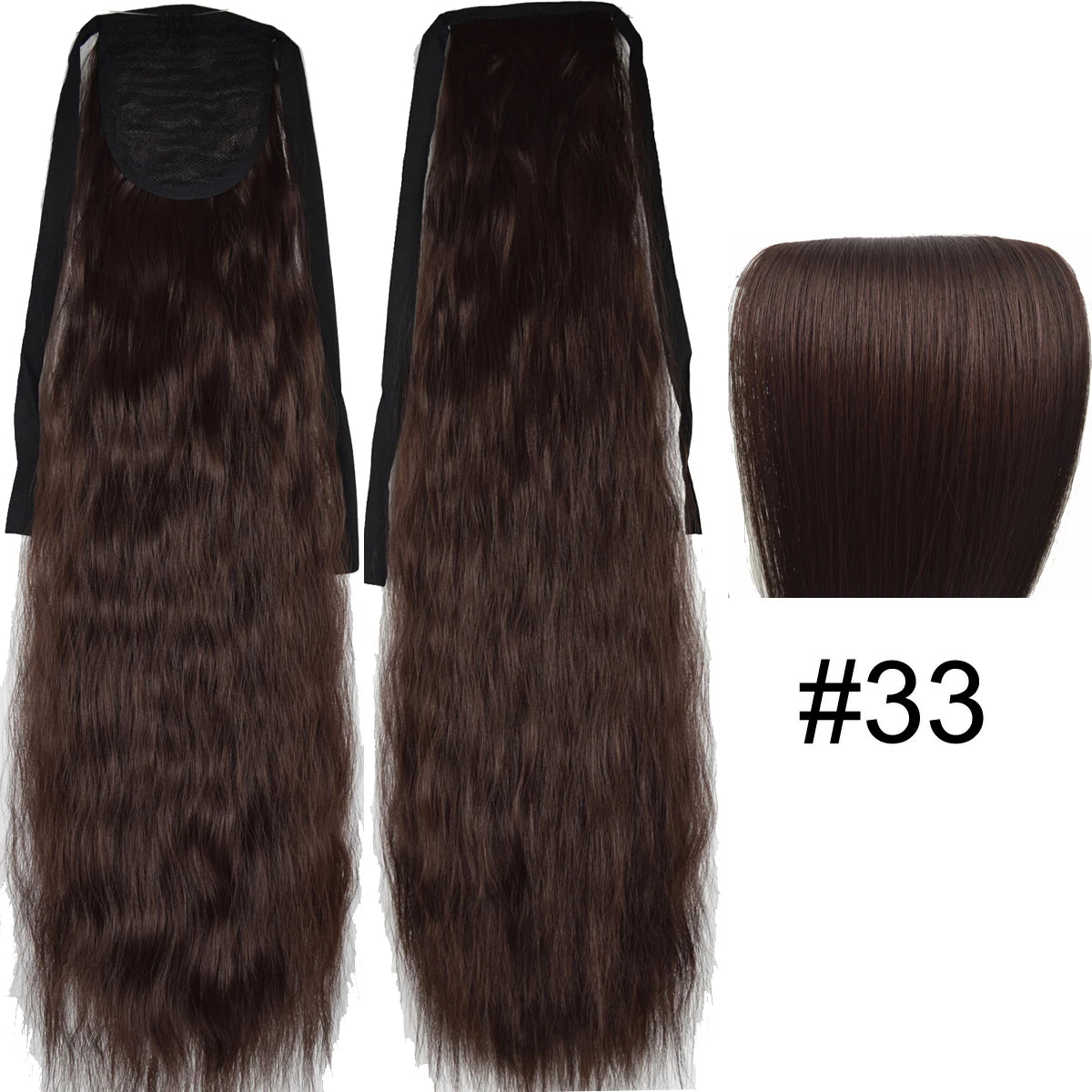 TOPREETY Synthetic Fiber Heat Resistant Kinky Ribbon Ponytail Extensions 3007
