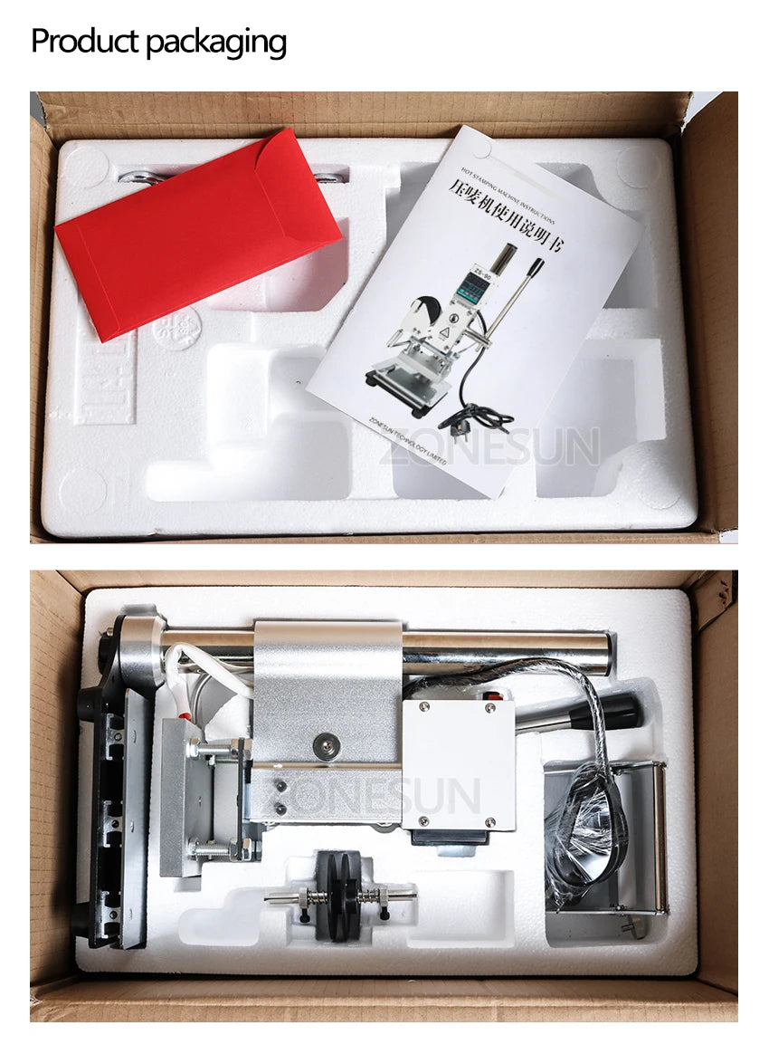 ZONESUN ZS110 Hot Foil Stamping Bronzing Embossing Machine Slideable Workbench Digital Leather PVC Paper Heat Press Machine