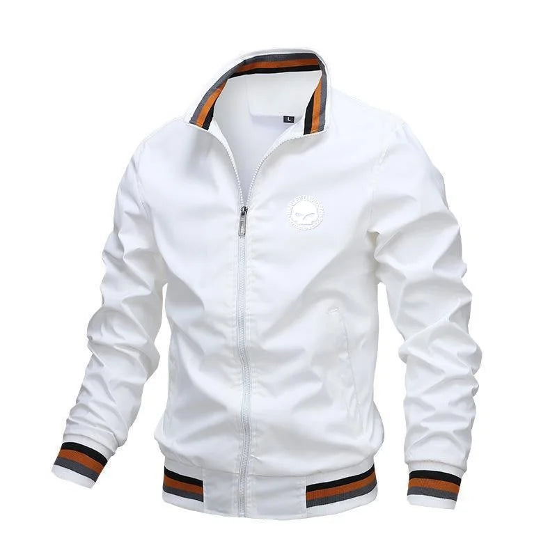 Autumn Winter Men's Stand Collar Casual Zipper Jacket Outdoor Sports Coat For Harley Davidson Motorcycle Styling Accessories